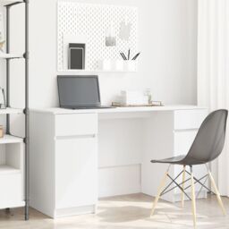 Berkfield Home Desk White 140x49x76 cm Engineered Wood - Size: 140 x 49 x 76 cm - thumbnail 1