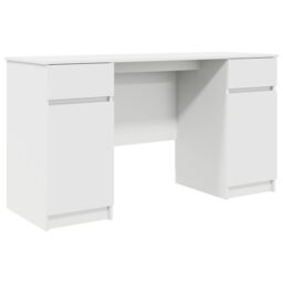 Berkfield Home Desk White 140x49x76 cm Engineered Wood - Size: 140 x 49 x 76 cm - thumbnail 2