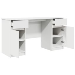 Berkfield Home Desk White 140x49x76 cm Engineered Wood - Size: 140 x 49 x 76 cm - thumbnail 5