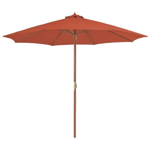 Berkfield Home Outdoor Parasol with Wooden Pole 300 cm Terracotta in Brown - image 1