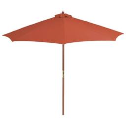 Berkfield Home Outdoor Parasol with Wooden Pole 300 cm Terracotta in Brown - thumbnail 2