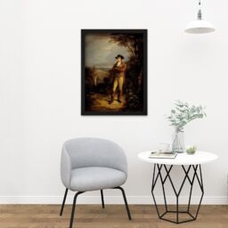 "Artery8 Wall Art Print Nasmyth Robert Burns Scottish Poet Large Framed Wall Décor Art in Brown - Size: W18"" x H24""" - thumbnail 2