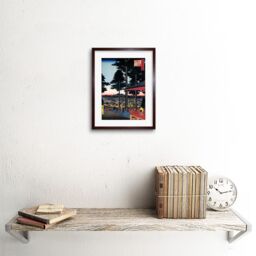 "Artery8 Wall Art Print Utagawa Hiroshige Inari Shrine Oji Artwork Framed 9X7 Inch in Brown - Size: W7"" x H9""" - thumbnail 2
