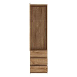 Furniture To Go Fribo Tall Narrow 1 Door 3 Drawer Glazed Display Cabinet in Brown - thumbnail 2