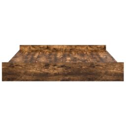 Berkfield Home Storage Bed Frame with Drawer with Headboard with Storage Smoked oak 200 x 200 cm in Brown - thumbnail 6