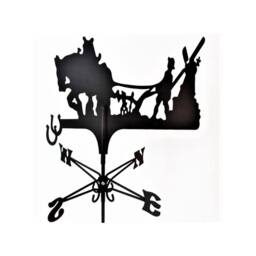 FenceArt Traditional Weathervane Ploughing Horse - Steel - L39xW45xH80cm Black
