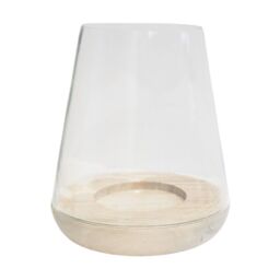 Ivyline Padstow Whitewash Rounded Lantern - H28.5cm x D21cm - Matching Candle Holders & Plates Available - Made of premium quality wood - thumbnail 2