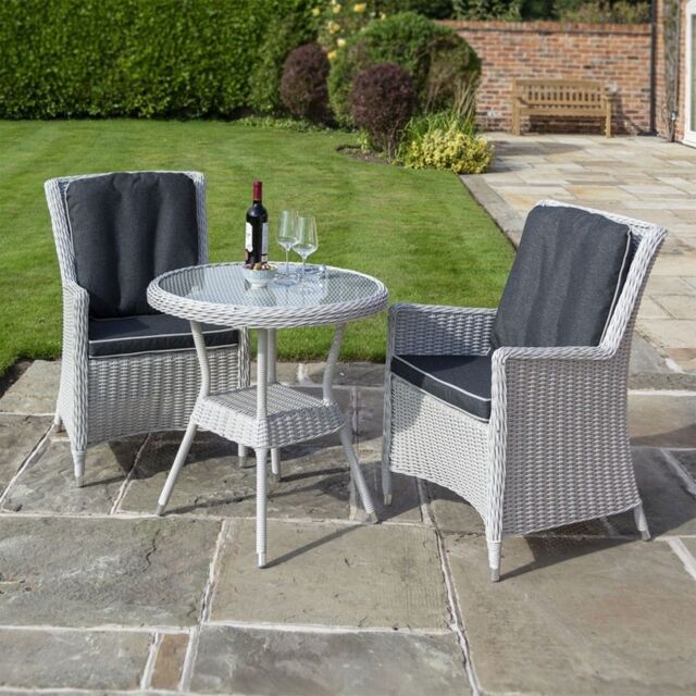 Rowlinsons Prestbury Bistro Set - Aluminium - L64 x W68 x H95 cm - Grey