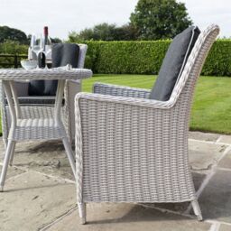 Rowlinsons Prestbury Bistro Set - Aluminium - L64 x W68 x H95 cm - Grey - thumbnail 5