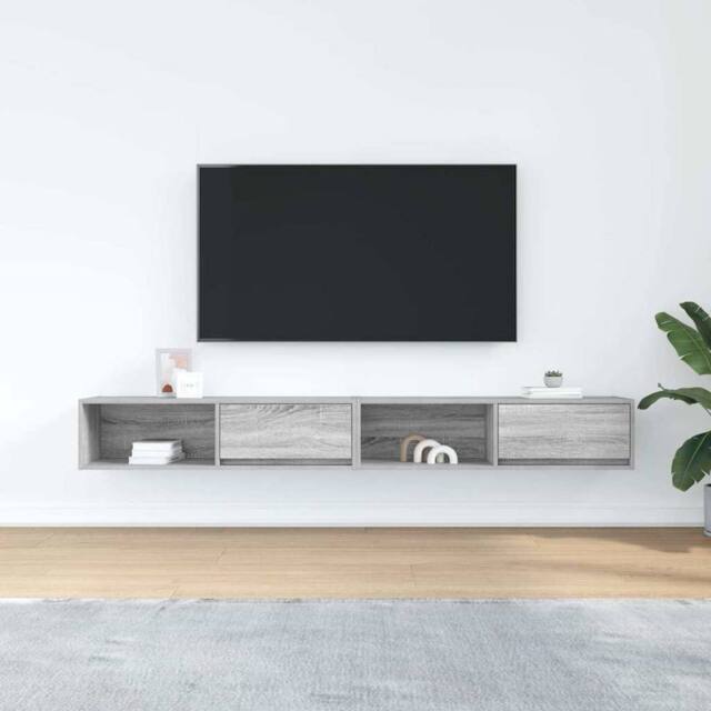 Berkfield Home TV Cabinets 2 pcs Grey Sonoma 100x31x25.5 cm Engineered Wood - image 1