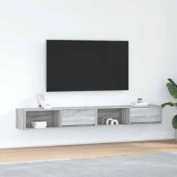 Berkfield Home TV Cabinets 2 pcs Grey Sonoma 100x31x25.5 cm Engineered Wood - thumbnail 2