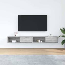 Berkfield Home TV Cabinets 2 pcs Grey Sonoma 100x31x25.5 cm Engineered Wood - thumbnail 1