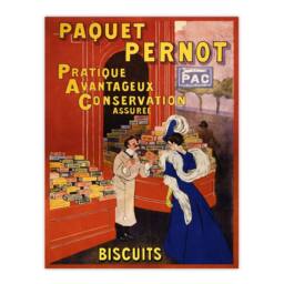 Artery8 Leonetto Cappiello Framed Wall Art Biscuits Pernot Vintage Advert in Red - Size: A4 - thumbnail 3