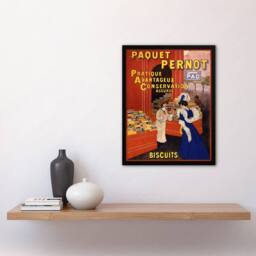 Artery8 Leonetto Cappiello Framed Wall Art Biscuits Pernot Vintage Advert in Red - Size: A4 - thumbnail 2
