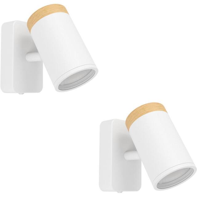 Loops 2 PACK LED Ceiling Spotlight in White & Brown for Elegant Bathroom - image 1