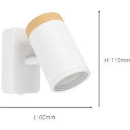 Loops 2 PACK LED Ceiling Spotlight in White & Brown for Elegant Bathroom - thumbnail 4