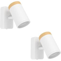 Loops 2 PACK LED Ceiling Spotlight in White & Brown for Elegant Bathroom - thumbnail 1