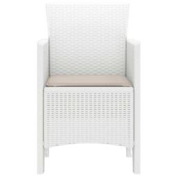 Berkfield Home Elegant Garden Chair Set of 2 White Taupe Plastic Rattan Polyester - thumbnail 6