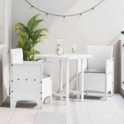 Berkfield Home Elegant Garden Chair Set of 2 White Taupe Plastic Rattan Polyester - thumbnail 2
