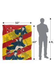 Warner Brothers Harry Potter Gryffindor Stripes Blanket 152 x 127 cm in White - thumbnail 5
