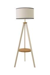 ValueLights Morrigan Painted Cream Tripod Floor Lamp with Linen Drum Lamp Shade in Natural - thumbnail 6