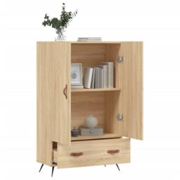 Berkfield Home Highboard Sonoma Oak 69.5x31x115 cm Engineered Wood in Light Tan - thumbnail 3