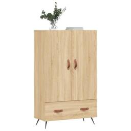 Berkfield Home Highboard Sonoma Oak 69.5x31x115 cm Engineered Wood in Light Tan - thumbnail 4