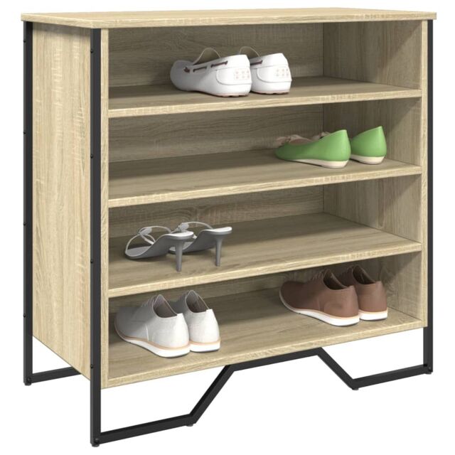 Berkfield Home Shoe Cabinet Sonoma Oak 80x38x78 cm Engineered Wood - Size: 80 x 38 x 78 cm - image 1