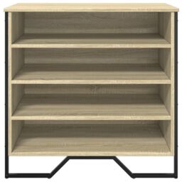 Berkfield Home Shoe Cabinet Sonoma Oak 80x38x78 cm Engineered Wood - Size: 80 x 38 x 78 cm - thumbnail 4