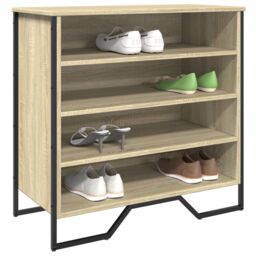 Berkfield Home Shoe Cabinet Sonoma Oak 80x38x78 cm Engineered Wood - Size: 80 x 38 x 78 cm - thumbnail 1