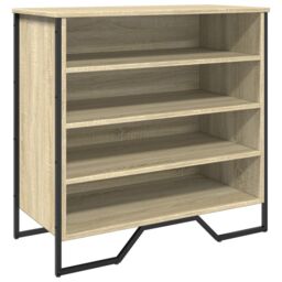 Berkfield Home Shoe Cabinet Sonoma Oak 80x38x78 cm Engineered Wood - Size: 80 x 38 x 78 cm - thumbnail 2