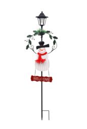 Groundlevel Indoor / Outdoor 114cm Tall Christmas Lantern Light - Snowman - thumbnail 2
