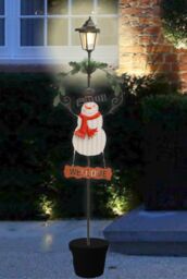 Groundlevel Indoor / Outdoor 114cm Tall Christmas Lantern Light - Snowman - thumbnail 1