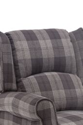 More4Homes Eaton Wing Back Fireside Checkered Fabric Pushback Recliner Chair in Charcoal - thumbnail 5
