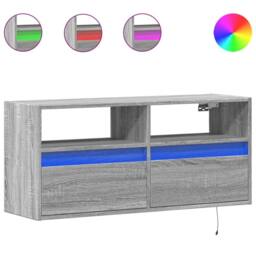 Berkfield Home TV Wall Cabinet with LED Lights Grey Sonoma 100x31x45 cm - Size: 100 x 31 x 45 cm - thumbnail 3