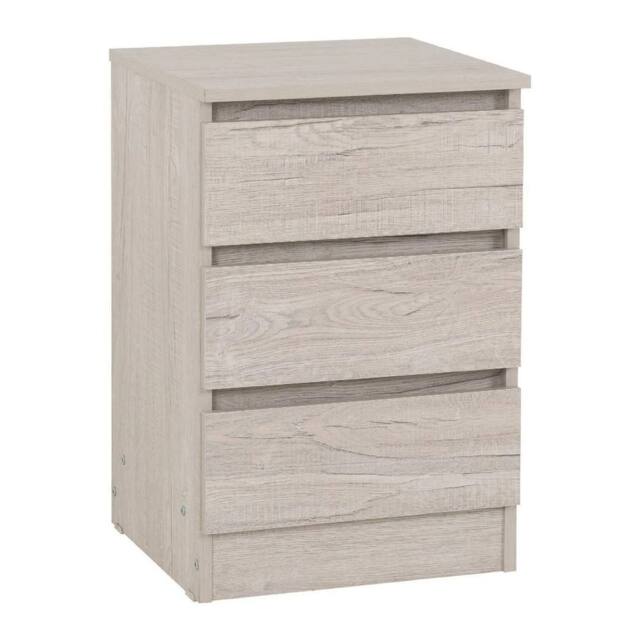 FORGEVIO Urban Snow Beige 3 Drawer Bedside Storage - image 1