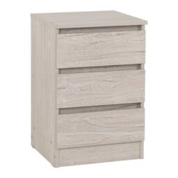 FORGEVIO Urban Snow Beige 3 Drawer Bedside Storage