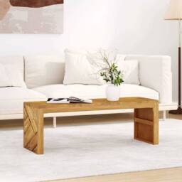 Berkfield Home Beautiful Coffee Table 110x35x38 cm Solid Wood Teak in Brown - Size: 110 x 35 x 38 cm - thumbnail 4