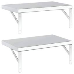 Berkfield Home Wall Shelves 2 pcs 50x30 cm Silver Stainless Steel - thumbnail 7