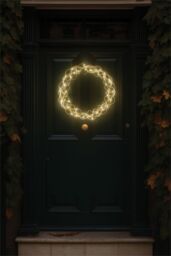 Netagon Outdoor 140 Led Christmas Copper Door Wreath With Timer, Power Supply & 10m Lead in Gold - thumbnail 7