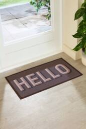 Artsy Mats Hello Chocolate Brown Indoor Outdoor Doormat (70 x 40cm) - Size: 40 cm x 70 cm - thumbnail 3