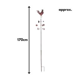 Marco Paul 1.7m Wind Vane Garden Ornament - Cockerel in Bronze - thumbnail 4