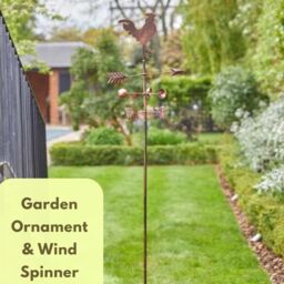 Marco Paul 1.7m Wind Vane Garden Ornament - Cockerel in Bronze - thumbnail 7