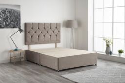 Somnior Ziggy Plush Velvet Divan Bed with Sprung Memory Foam Mattress & Headboard in Silver - Size: Single - thumbnail 4