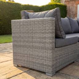 Artemis Home Oliena 7 Seat Modular Rattan L-Shaped Corner Garden Furniture in Grey - thumbnail 3