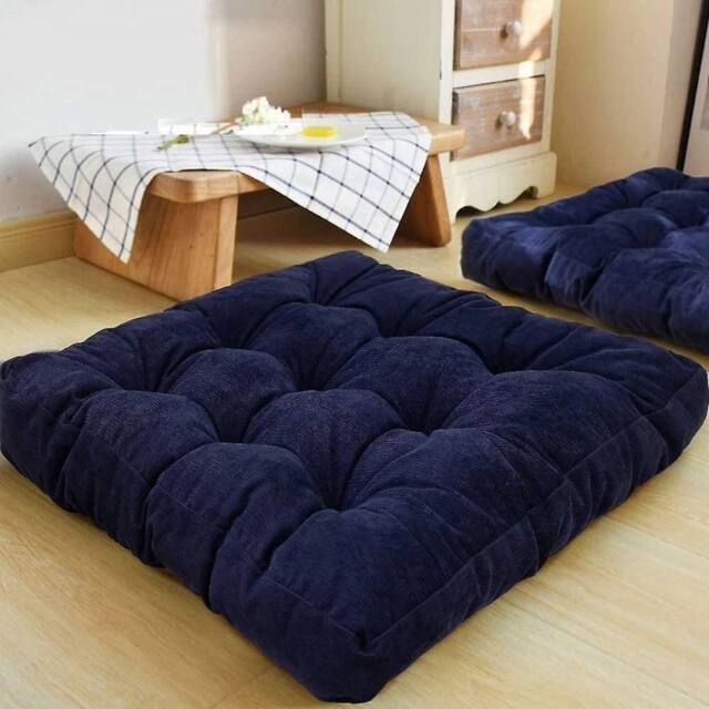 EONLION Dark Blue 50x50cm Large Square Thick Chair Cushions - Size: 120 cm x 90 cm - image 1