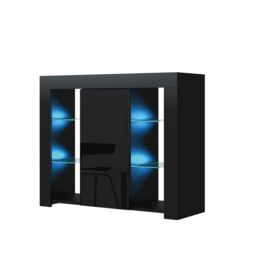 Creative Furniture Harbor Sideboard 97cm - A Stylish & Functional Cabinet with Gloss Doors & LED Lights in Black - thumbnail 6