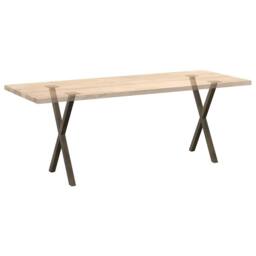 Berkfield Home Modern Dining Table Legs X-Shaped 2 pcs Natural Steel 50x(72-73) in Brown - thumbnail 8