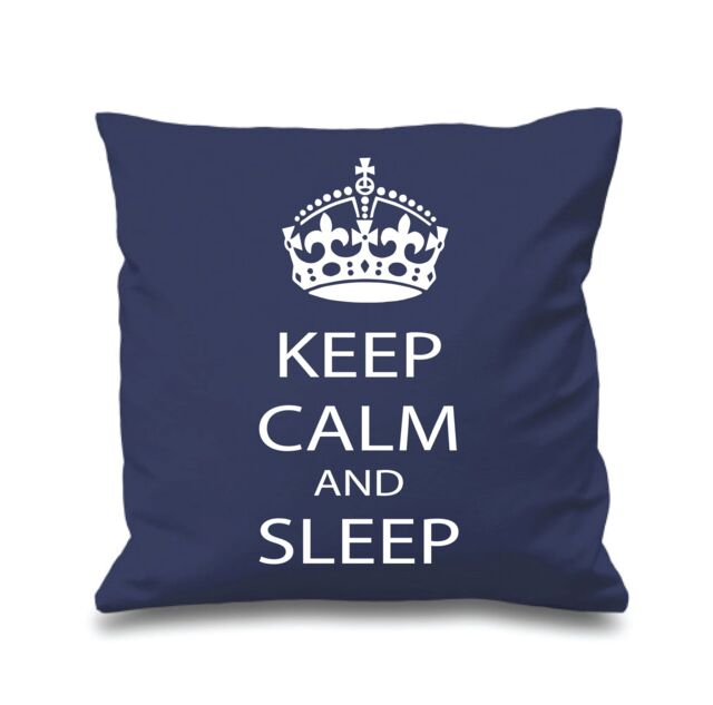 "60 SECOND MAKEOVER Navy Cushion Cover Keep Calm & Sleep 16"" x 16"" Daughter Friend Gift Decorative Cushion Home Horse Equestrian - Size: 40 cm x 40 cm"
