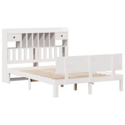 Berkfield Home Bed Frame Frame Wax Brown 180x200 cm Super King Solid Wood Pine in White - thumbnail 3